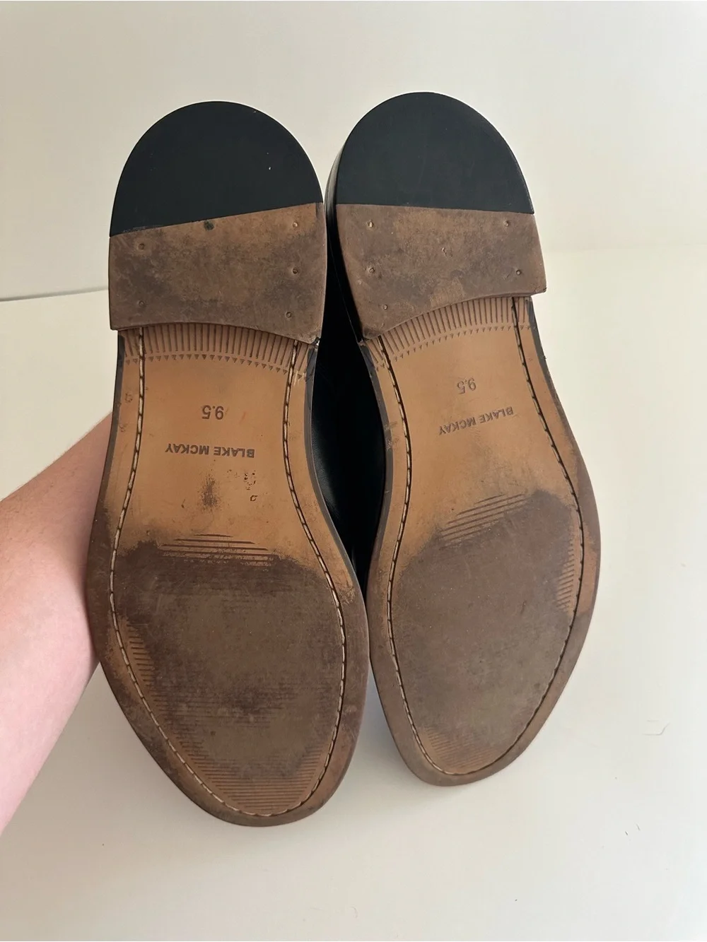 Blake McKay T9 black leather cap-toe oxford